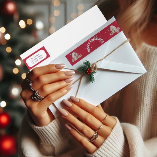 Red Merry Christmas Graffiti Retouradres