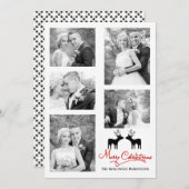 Red Merry Christmas script pasgetrouwde foto colla Feestdagenkaart (Voorkant / Achterkant)