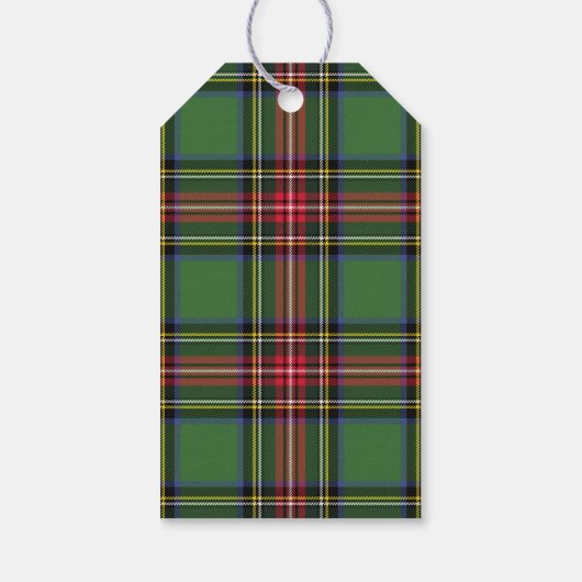 Red Merry Christmas  Script Plaid Cadeaulabel (Achterkant)
