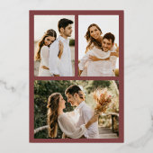 Red Merry en Married Heart Script Kerstmis Foto Folie Feestdagenkaart (Achterkant)