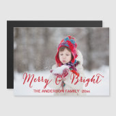 Red Merry et Bright Holiday Carte photo (Devant / Derrière)