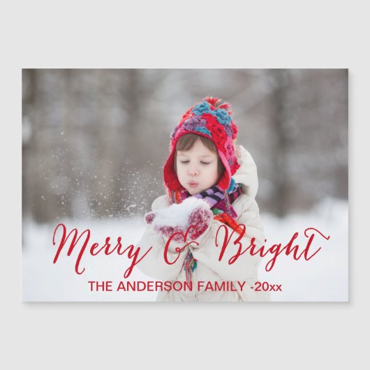Red Merry et Bright Holiday Carte photo (Devant)