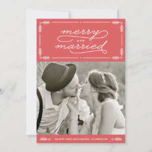 Red Merry et marié nouveau marié Carte photo de va