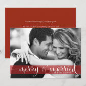 Red Merry et Married Script Carte photo de vacance (Devant / Derrière)