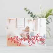 Red Merry Everything Carte photo de vacances (Debout devant)