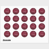 Red Merry kerst Elegant script Ronde Sticker (Vel)