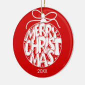 Red Merry kerst Keramisch Ornament (Links)