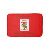 red merry kerst mistletoe badmat (Voorkant)