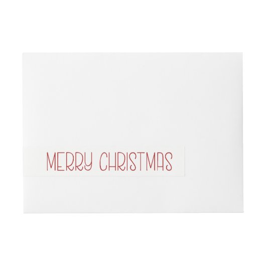 RED Merry kerst Simple Hand Lettered Adreslabel Wikkel (Voorkant)