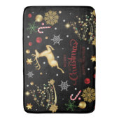 Red Merry-kerstboom Badmat (Voorkant Verticaal)