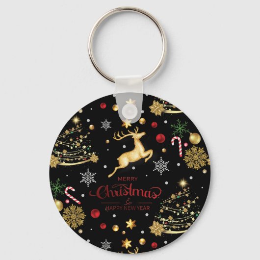 Red Merry-kerstboom Sleutelhanger (Voorkant)