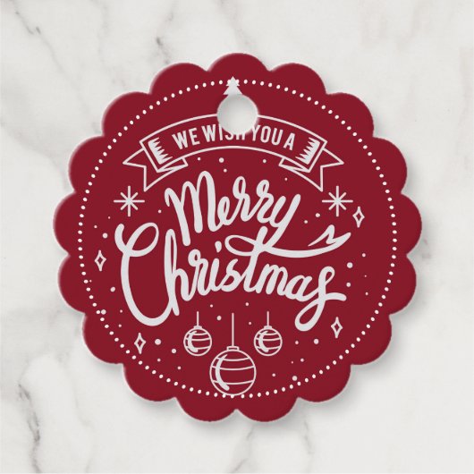 Red Merry kerstcadeau-Label Bedankjes Labels (Voorkant)