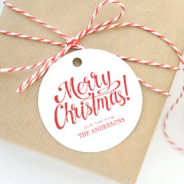 Red Merry kerstcadeau-Label Bedankjes Labels