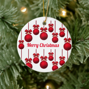 Red Merry kerstcadeautjes Circle Ornament