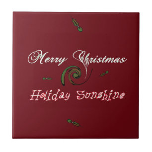 Red Merry Kerstfeestay Sunshine Wishes.png Tegeltje