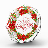 Red Merry kerstfeestay Wreatfoto Block Fotoblokken (Links)