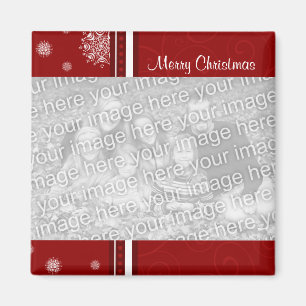 Red Merry kerstfoto Magnet Magneet