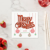 Red Merry kerstkalligrafie Servet (Insitu)