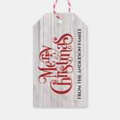 Red Merry kerstkalligraphy Holiday Cadeaulabel (Achterkant)