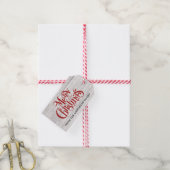 Red Merry kerstkalligraphy Holiday Cadeaulabel (Met Touw)