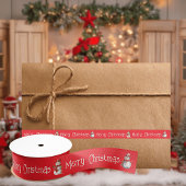 Red Merry kerstlint Grosgrain Lint