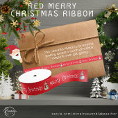 Red Merry kerstlint Grosgrain Lint