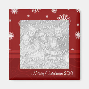 Red Merry Kerstmis 2010 Foto Magnet Magneet