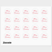 Red Merry-kerstscript | Vakantie Ronde Sticker (Vel)