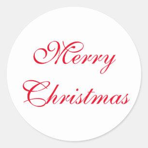 Red Merry-kerstscript   Vakantie Ronde Sticker