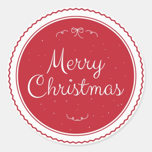Red Merry kerststicker Gift Label (Voorkant)