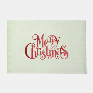 Red Merry kersttypografie Festive Font Deurmat