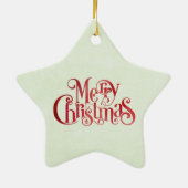 Red Merry kersttypografie Festive Font Keramisch Ornament (Achterkant)