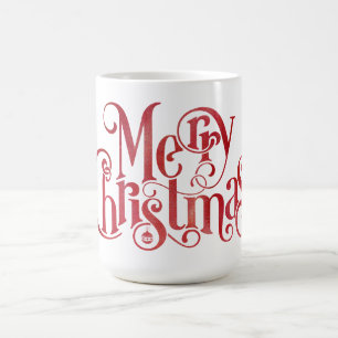 Red Merry kersttypografie Festive Font Koffiemok