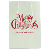 Red Merry kersttypografie Festive Font Medium Cadeauzakje (Voorkant)