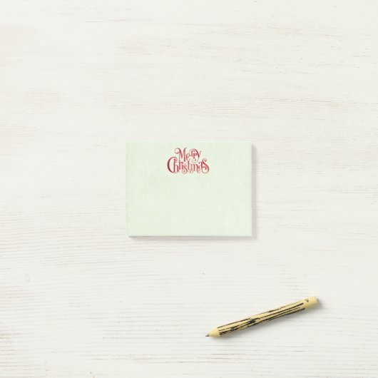 Red Merry kersttypografie Festive Font Post-it® Notes (Op bureau)