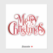Red Merry kersttypografie Festive Font Sticker (Vel)