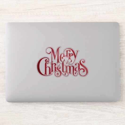 Red Merry kersttypografie Festive Font Sticker (Computer)