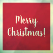 Red Merry kersttypografie script Festive Raamsticker (Vel 3)