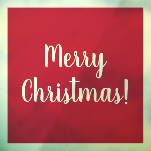 Red Merry kersttypografie script Festive Raamsticker (Vel 3)