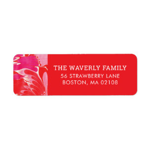 Red Merry Marble Retouradres Label