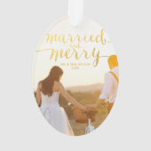 Red MERRY & MARRIED | FOTO HOLIDAY ORNAMENT (achterkant)