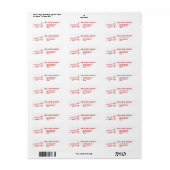 Red Merry & Married Holiday Return Adres Label (Full Sheet)