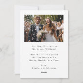 Red Merry & Married Romantic Script 2 Foto Feestdagenkaart (Achterkant)