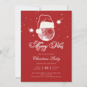 Red Merry Vibes Disco Santa Retro Kerstfeest Kaart (Voorkant)