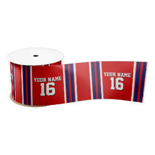 Red met Navy White Stripes Team Jersey Lint