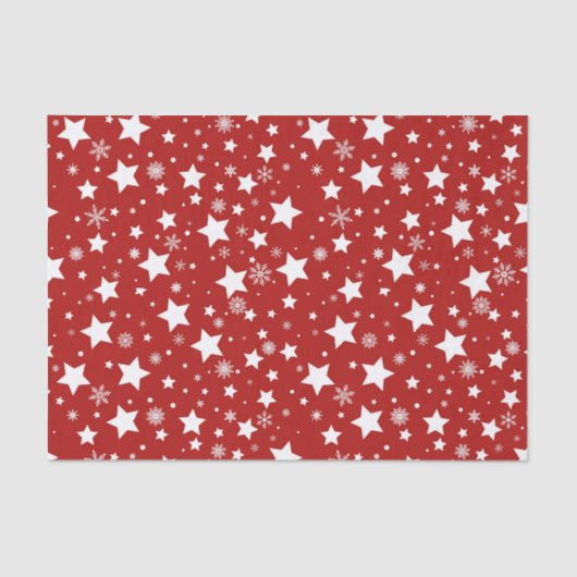 RED MET WITTE HOLIDAY STARS TISSUEPAPIER (Voorkant)