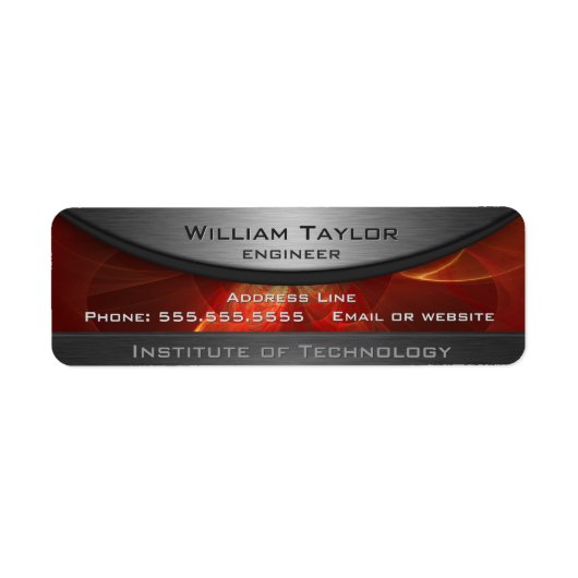 Red Metallic Elegance Etiket (Voorkant)