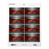 Red Metallic Elegance Etiket (Full Sheet)