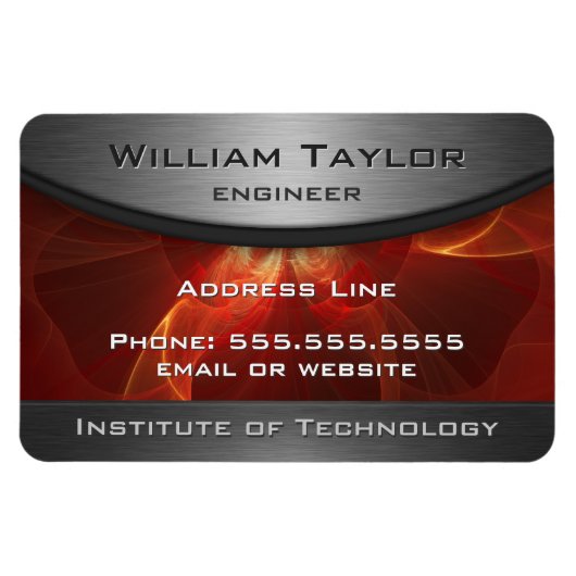 Red Metallic Elegance Magneet (Horizontaal)