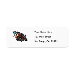 Red Metallic Motorcycle Racer Etiket